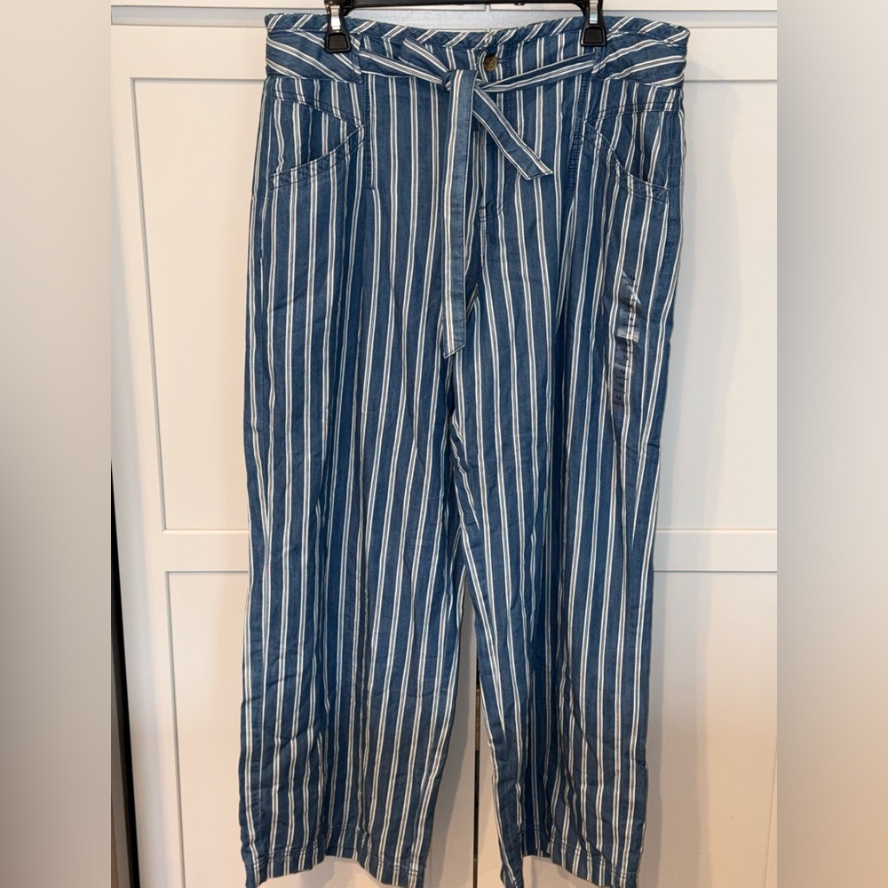 NWT American Eagle Blue White Stripe High Rise Pants | 16R | 👖🦅
